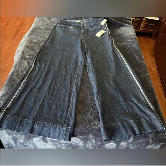 Anthropologie Pilcro Wide-Leg Dark Blue Jeans - Picture 6 of 7